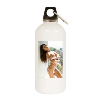 Jessica Ashley White Water Bottle With Carabiner