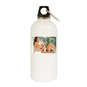 Jessica Ashley White Water Bottle With Carabiner