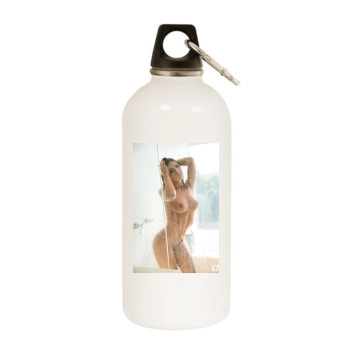 Jessica Ashley White Water Bottle With Carabiner