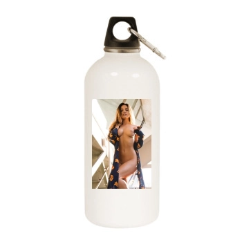 Jessica Ashley White Water Bottle With Carabiner