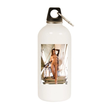 Jessica Ashley White Water Bottle With Carabiner