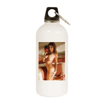 Jessica Ashley White Water Bottle With Carabiner