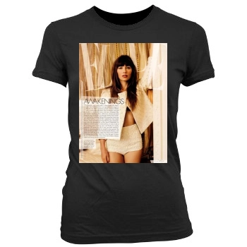 Jessica Biel Women's Junior Cut Crewneck T-Shirt