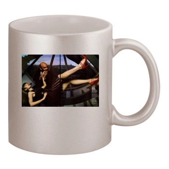 Jessica Biel 11oz Metallic Silver Mug