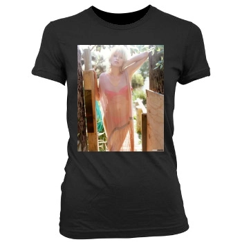 Charlize Theron Women's Junior Cut Crewneck T-Shirt