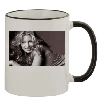 Jessica Biel 11oz Colored Rim & Handle Mug