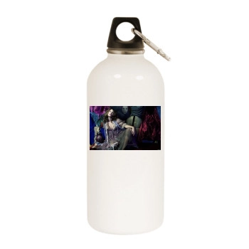 Jessica Biel White Water Bottle With Carabiner