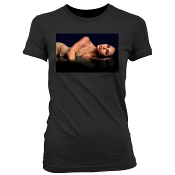 Jessica Biel Women's Junior Cut Crewneck T-Shirt