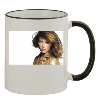 Jessica Biel 11oz Colored Rim & Handle Mug