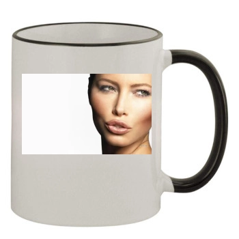 Jessica Biel 11oz Colored Rim & Handle Mug