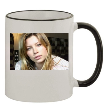 Jessica Biel 11oz Colored Rim & Handle Mug