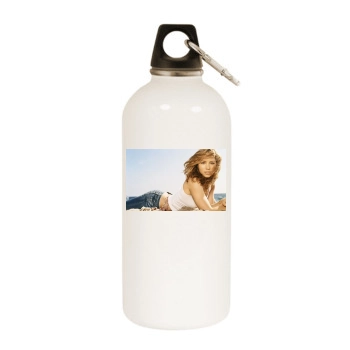 Jessica Biel White Water Bottle With Carabiner