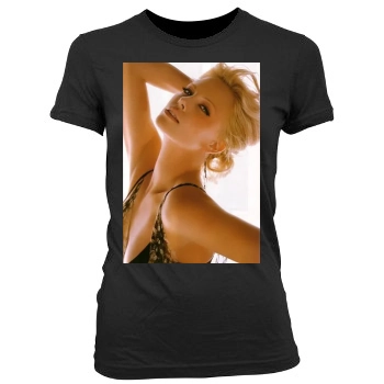 Charlize Theron Women's Junior Cut Crewneck T-Shirt