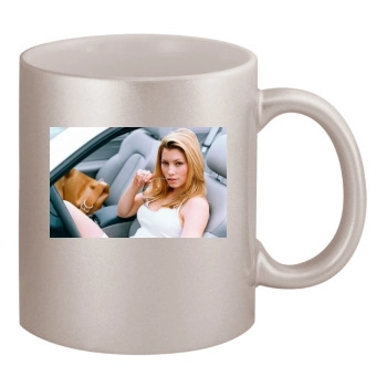 Jessica Biel 11oz Metallic Silver Mug