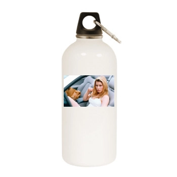 Jessica Biel White Water Bottle With Carabiner