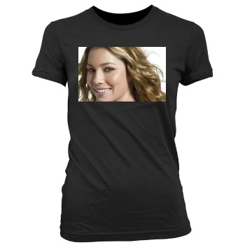 Jessica Biel Women's Junior Cut Crewneck T-Shirt