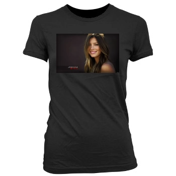 Jessica Biel Women's Junior Cut Crewneck T-Shirt