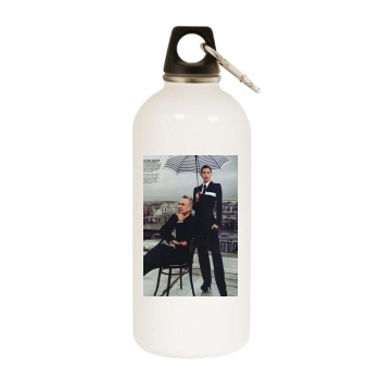 Jessica Biel White Water Bottle With Carabiner