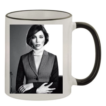 Jessica Biel 11oz Colored Rim & Handle Mug