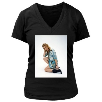 Jessica Biel Women's Deep V-Neck TShirt