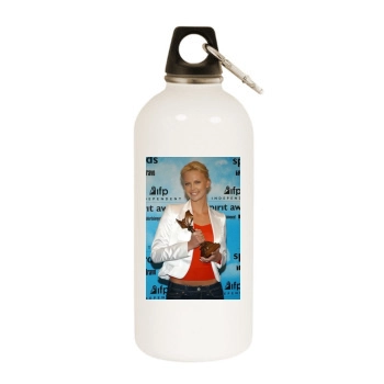 Charlize Theron White Water Bottle With Carabiner