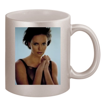 Charlize Theron 11oz Metallic Silver Mug