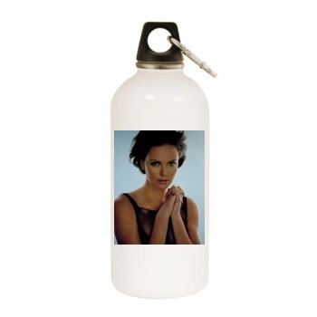 Charlize Theron White Water Bottle With Carabiner