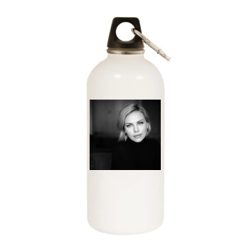 Charlize Theron White Water Bottle With Carabiner