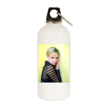 Charlize Theron White Water Bottle With Carabiner