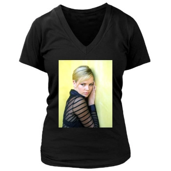 Charlize Theron Women's Deep V-Neck TShirt