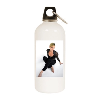 Charlize Theron White Water Bottle With Carabiner