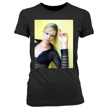 Charlize Theron Women's Junior Cut Crewneck T-Shirt