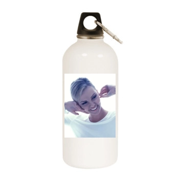 Charlize Theron White Water Bottle With Carabiner