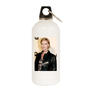 Charlize Theron White Water Bottle With Carabiner