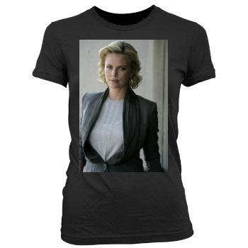 Charlize Theron Women's Junior Cut Crewneck T-Shirt