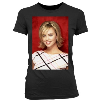 Charlize Theron Women's Junior Cut Crewneck T-Shirt