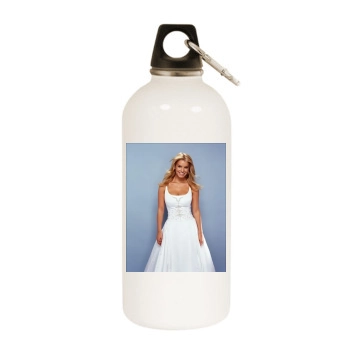 Jessica Simpson White Water Bottle With Carabiner