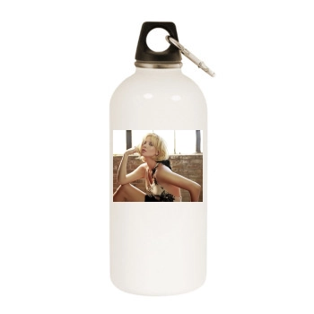 Charlize Theron White Water Bottle With Carabiner