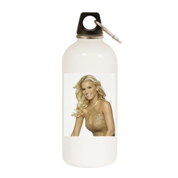 Jessica Simpson White Water Bottle With Carabiner