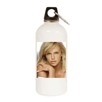 Charlize Theron White Water Bottle With Carabiner