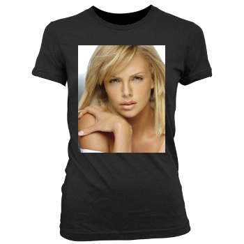 Charlize Theron Women's Junior Cut Crewneck T-Shirt