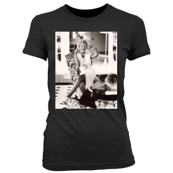 Charlize Theron Women's Junior Cut Crewneck T-Shirt