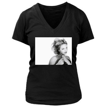 Charlize Theron Women's Deep V-Neck TShirt