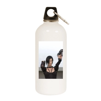 Charlize Theron White Water Bottle With Carabiner