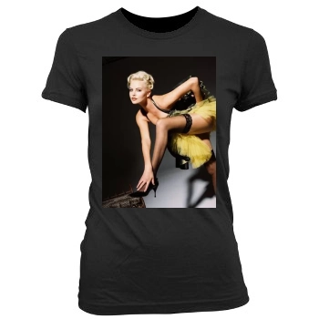 Charlize Theron Women's Junior Cut Crewneck T-Shirt