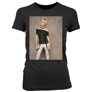 Charlize Theron Women's Junior Cut Crewneck T-Shirt