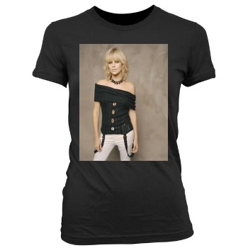 Charlize Theron Women's Junior Cut Crewneck T-Shirt