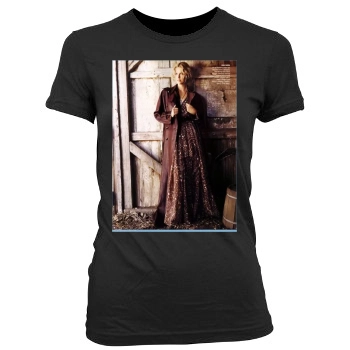 Charlize Theron Women's Junior Cut Crewneck T-Shirt