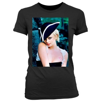 Charlize Theron Women's Junior Cut Crewneck T-Shirt