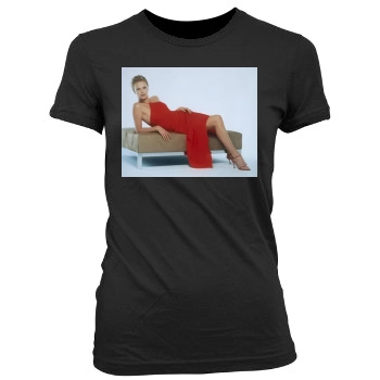 Charlize Theron Women's Junior Cut Crewneck T-Shirt